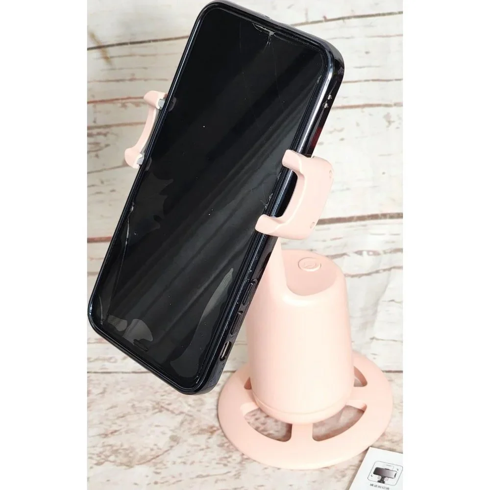 Magic Snapshot: 360° Auto Face Tracking Selfie Tripod - ABS Pink, No App Needed